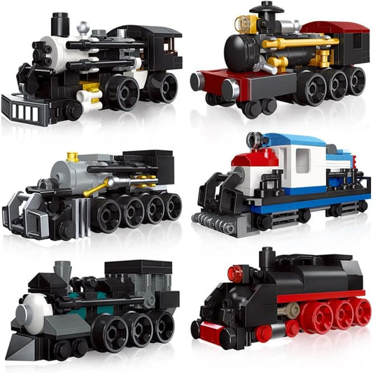 6 in 1 Steam Trains Building Block Set – 463 Pcs