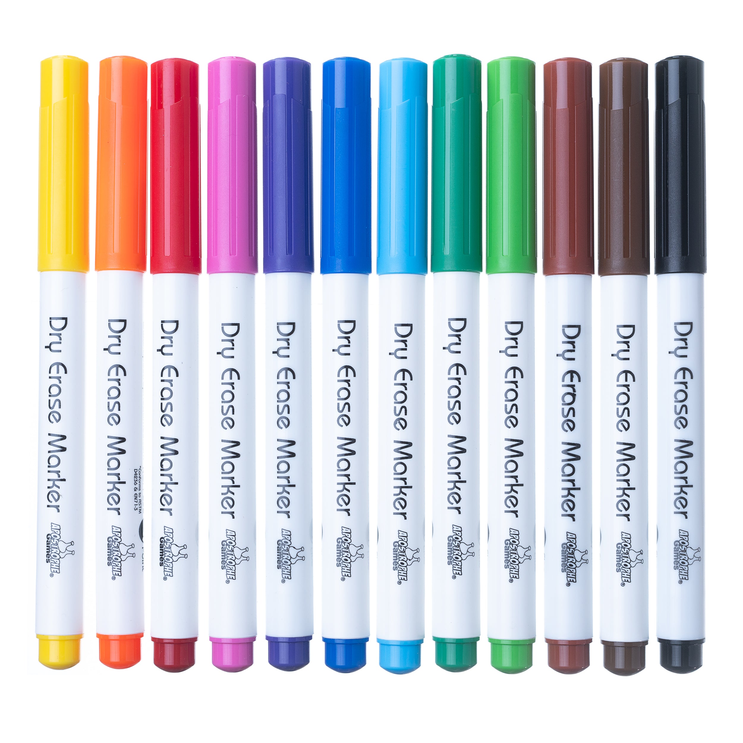 Fine Point Dry Erase Markers - 12 Colors – Apostrophe Games