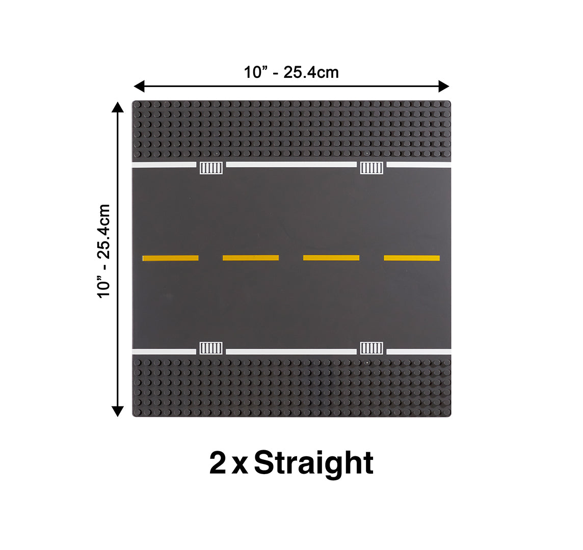 2 Straight Road Building Block Base Plates Apostrophe Games