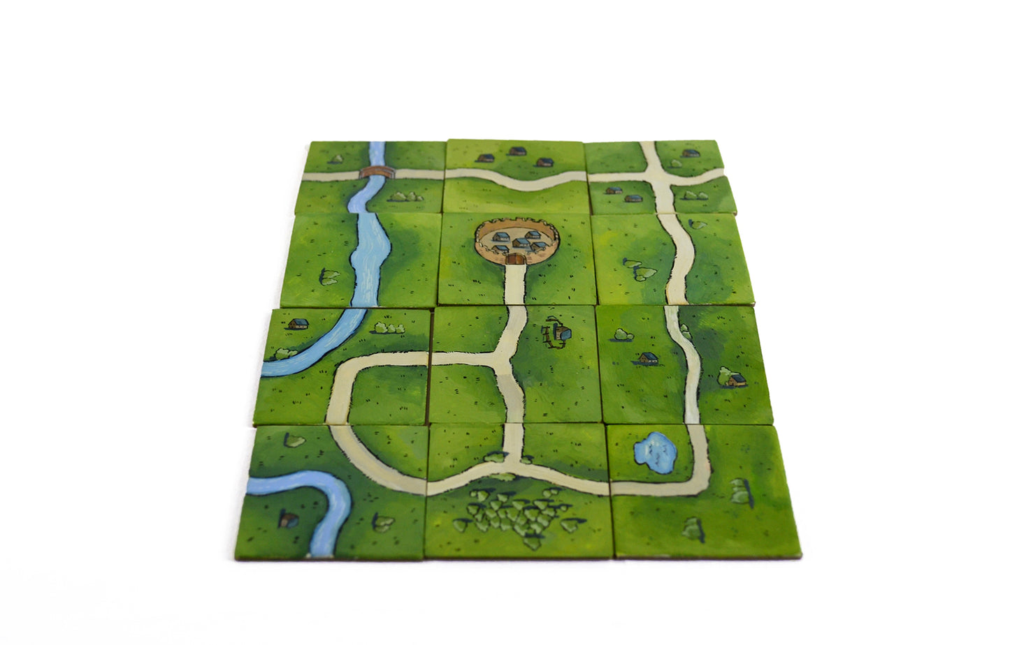 Square Board Game Tiles - 84 Pieces - Same Size as Carcassonne Game Tiles